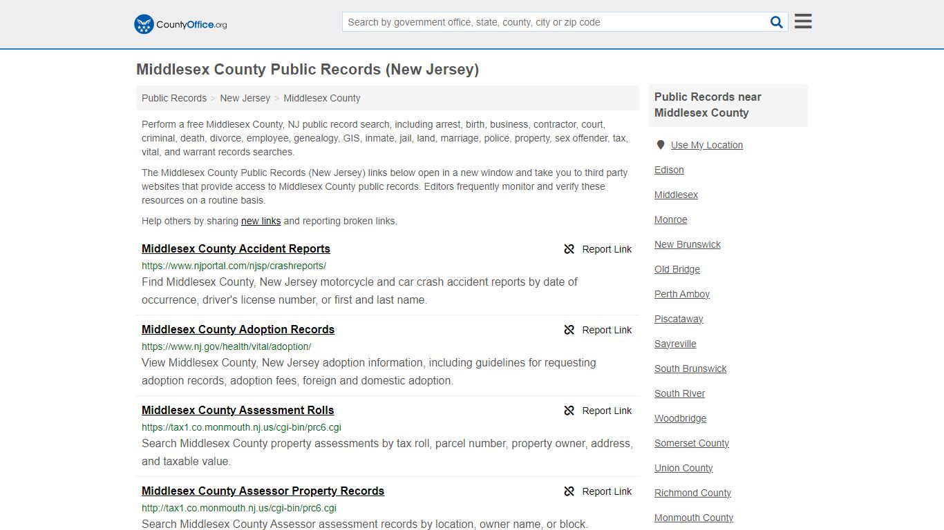 Public Records - Middlesex County, NJ (Business, Criminal, GIS ...