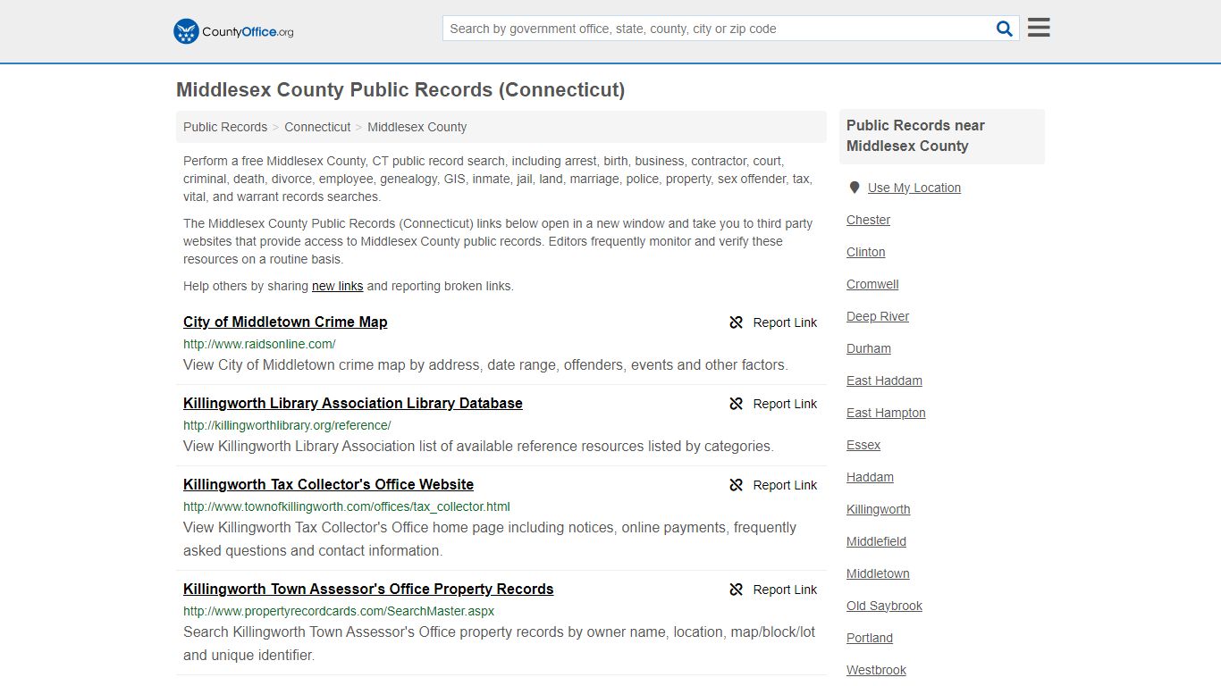 Public Records - Middlesex County, CT (Business, Criminal, GIS ...